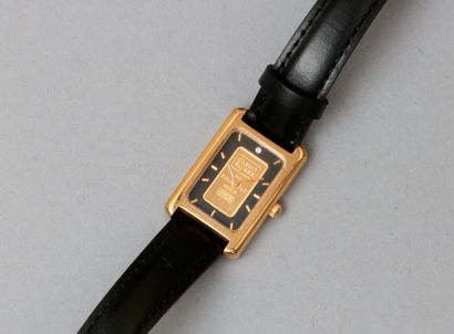 null Montre bracelet d'homme "Crédit suisse" contenant un gramme d'or 24 carats....