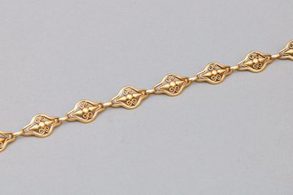 null Morceau de bracelet navette en or jaune 18k (750). 

Poids : 15,6 g ; Longueur...
