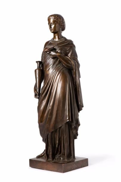 AIZELIN EUGÈNE ANTOINE, 1821-1902 
Porteuse d'eau à l'antique
bronze à patine médaille...