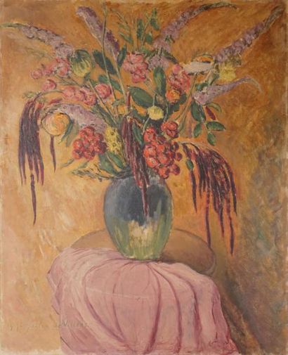 DE VILLERS GASTON BERNHEIM, 1870-1953 
Bouquet champêtre, 1917
huile sur toile, signée...