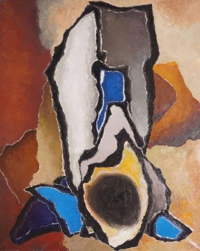 COPIN ANDRÉ, 1911-1998 
Sans titre brun et bleu
peinture sur toile, signée en bas...