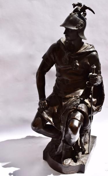 DUBOIS Paul, 1827-1905 
Le courage militaire
bronze à patine brune, F. Barbedienne...