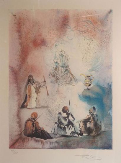 DALI Salvador, d'après 
Aladin
lithographie en couleurs n°180/195, signée en bas...