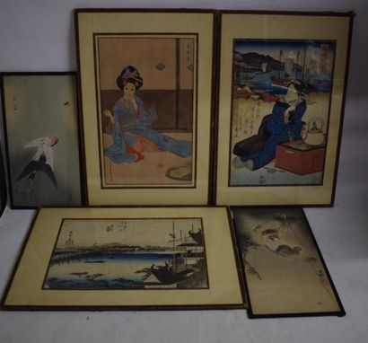 null Japon, XIXe siècle

Lot de cinq estampes dont trois oban, Eisen , Hiroshige...
