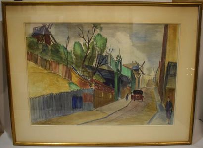 null CORNILLEAU Raymond (1887-1975) 

Le moulin de la galette, aquarelle signé en...