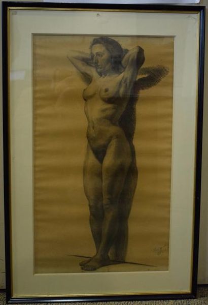 null COULLON J.

Nu, 1945. Crayon signé en bas à droite.

77 x 55 cm.