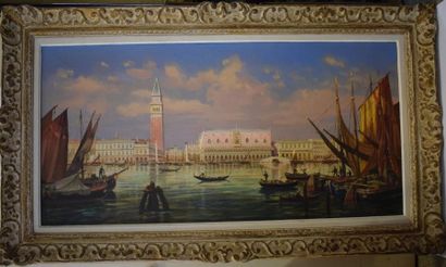 null COLOMAN M. XXe siècle,
Panorama de Venise,
huile sur toile, signée en bas à...