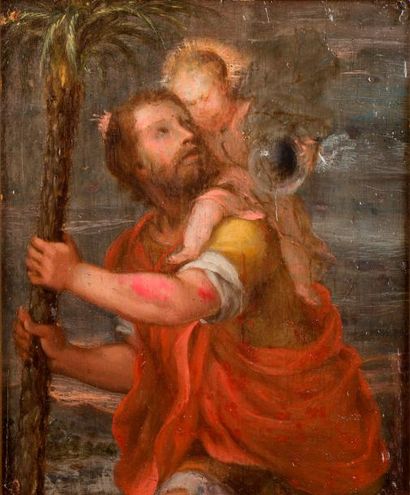 null ECOLE ITALIENNE Premier tiers du XIXe siècle 



Saint Christophe et l'enfant...