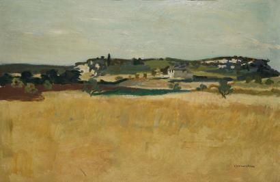 null FONTANAROSA Lucien, 1912-1975, 

La colline, 

huile sur toile (restaurations),...