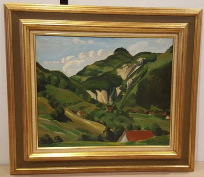 null GAUTSCHI Joseph (1900-1977)
Paysage du Valais, Suisse
Huile sur toile signée...
