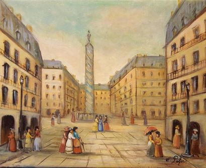 null PABOIS Michel (né en 1939),

Place Vendôme, 33 x 41 cm. 

Bouquinistes, 27 x...