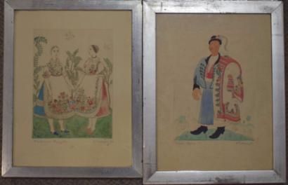 null PEKARY Istvan (1905-1981)

Suite de sept lithographies de personnages en costumes...