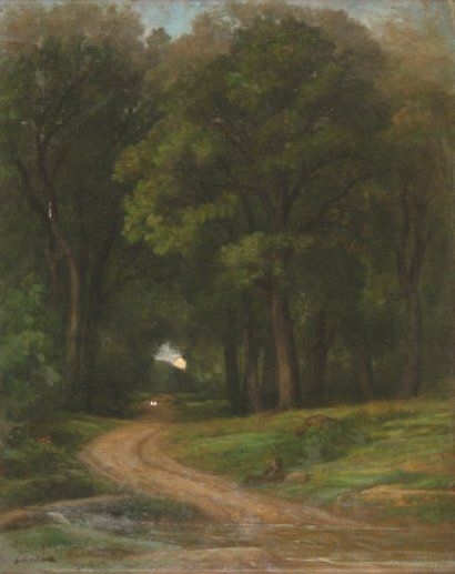 null CABAT Louis, 1812-1893.
Chemin en sous-bois.
Huile sur toile (accidents), cachet...