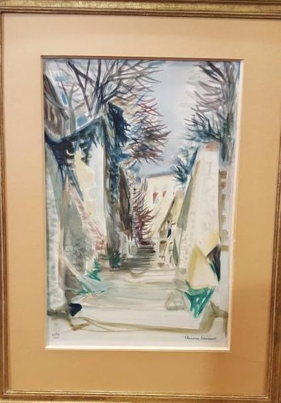 null CLUSEAU-LANAUVE Jean (1914-1997) 

Rue aux escaliers Gien, 1949 

Aquarelle...