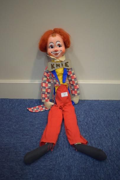 null  [ Cirque ] [ Knie ] [ Suisse ]Clown en tissu, tête en plastique promotionnel...