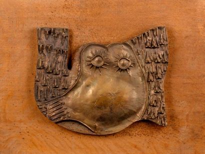 null LIBERAKI Aglaé, 1923-2014
Oiseau
bas-relief en bronze à patine médaille (oxydations)...
