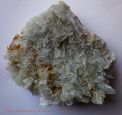 null Quatre minéraux de Saint-Péray (07) : BARYTE bleue (11 cm); CALCITE jaune avec...