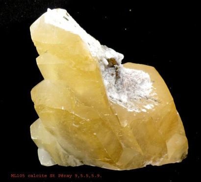 null Quatre minéraux de Saint-Péray (07) : BARYTE bleue (11 cm); CALCITE jaune avec...