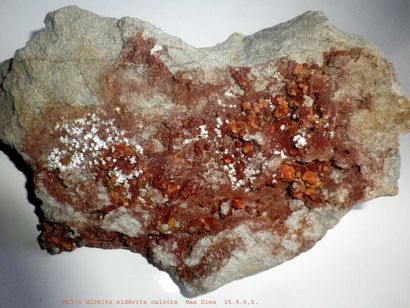 null Cinq minéraux du Gard : BLENDE rouge et BARYTE de la Sanguinède (13 cm); plaque...