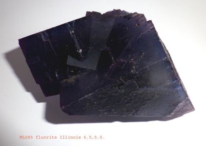 null Trois minéraux anciens nord américains : cube de FLUORINE bleu foncé de l'Illinois,...
