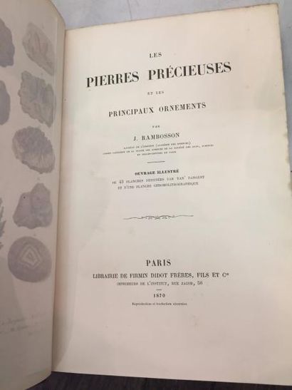 null Livre ancien : "Les Pierres Précieuses" par J. RAMBOSSON, de 1890. Un volume,...