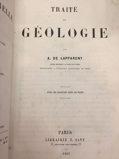null Livre ancien : "Traité de Géologie" par A. de LAPPARENT, avec 610 gravures dans...