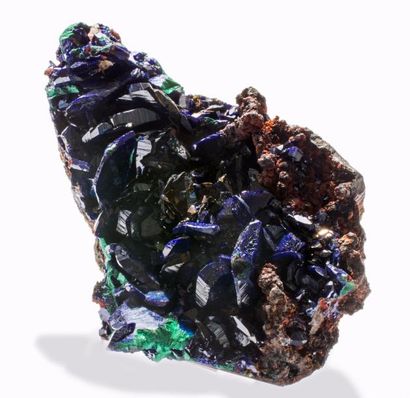 null Très belle AZURITE de la mine Sepon, Laos. Gros cristaux lamellaires bien formés,...