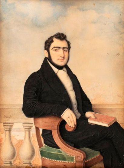 null FIOCCHI Alexandre, Paris 1803-? 





1 - Potrait d'homme assis, livre en main...