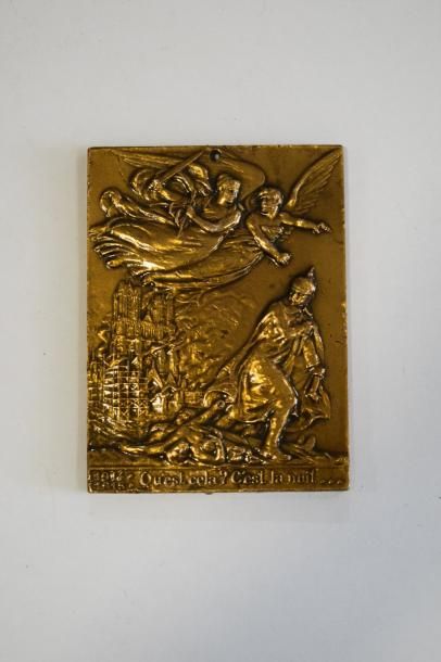 null [ WW1 ]

Médaille de table en bronze, avers : 1914-15 : "Qu'est cela... C'est...