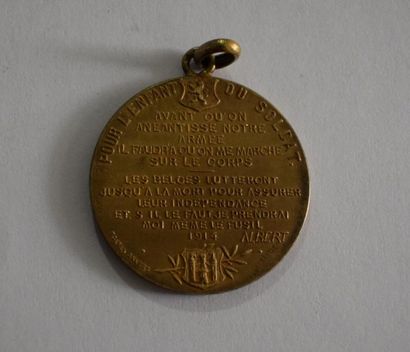 null [ WW1 ] [ Médaille ] [ Belgique ] 

Médaille en métal doré POUR L'ENFANT DU...