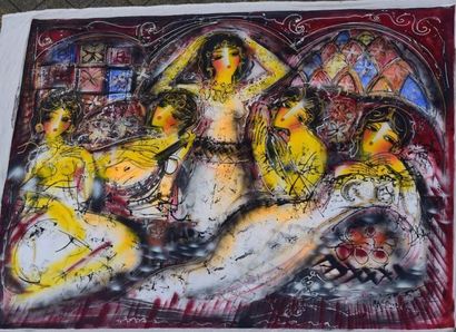 null HRASARKOS (né en 1975) 

Cinq femmes au harem

Huile sur toile 

1.42 x 1.85...