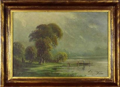 null ECOLE FRANCAISE XIXème siècle

Paysage de campagne

Huile sur toile, usures

22...