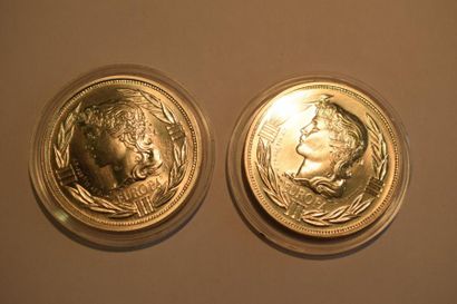 null Lot de pièces commémoratives en argent (925/1000) comprenant : 

- 1 écu Europa...