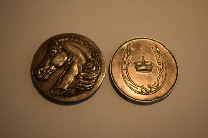 null [ Médaille ] [ Hippisme ] 

Ensemble de deux médailles : 



L'une en argent...