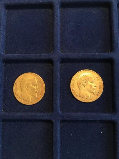 null 2 pièces en or de 20 francs Napoleon III "tête nue" (1855 BB x 2)
TB
Poids :...