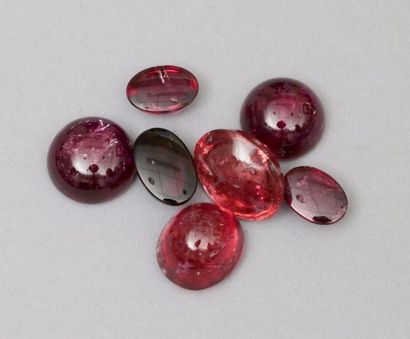 null Lot de tourmalines roses cabochons 