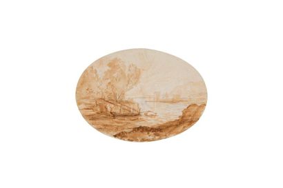 null DEMARNE Jean - Louis (Attribué à) 

1754 - 1829



Paysage à la rivière



Lavis...