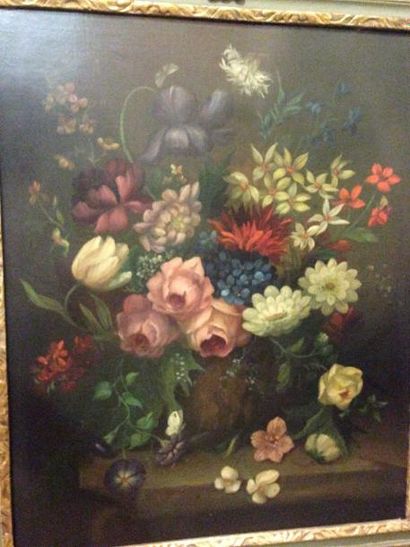 null ECOLE FRANCAISE 

Dans le Goût du XIXe siècle

Vase de fleurs aux papillons...