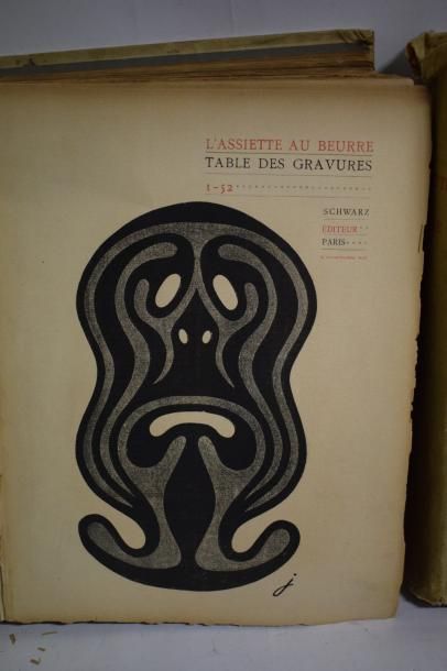 null Deux premiers volumes reliés de l'assiette au beurre1901 à 1903 n°1 à 104

Paris,...