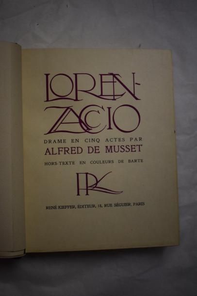 null [MUSSET Alfred de]. 

Lorenzaccio. Drame en cinq actes. Paris, René Kieffer,...