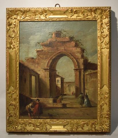 null GUARDI Francesco (Ecole de) 

1712 - 1793



Caprice avec un arc en ruine et...