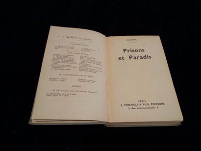 null [COLETTE] (1873-1954). 

Prisons et paradis (J. Ferenczi & fils, 1932) ; in-8,...