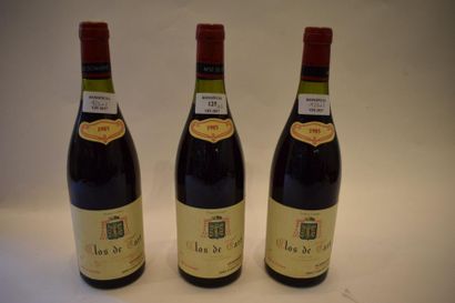 null 3 bouteilles CLOS DE TART,Mommessin 1985 (2 TLB, 1 LB) 	

