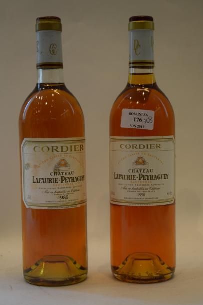 null 11 bouteilles CH. LAFAURIE-PEYRAGUEY, 1° cru Sauternes (2 de 1985; 1 J, et;...