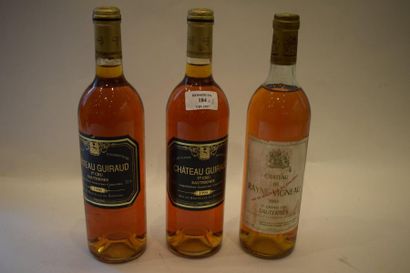 null Ensemble de 3 bouteilles 					

2 bouteilles CH. GUIRAUD, 1° cru Sauternes 1990	...
