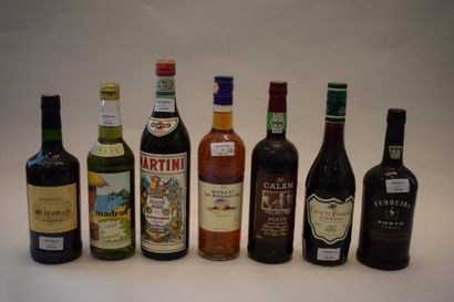 null 7 bouteilles VINS DOUX DIVERS (Martini, Banyuls, Porto Ferreira…) 	

