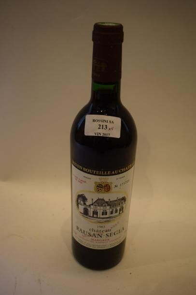 null 5 bouteilles CH. RAUSAN-SEGLA, 2° cru Margaux 1983	

