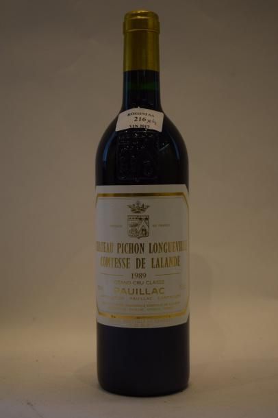 null 4 bouteilles CH. PICHON-LONGUEVILLE-COMTESSE, 2° cru Pauillac 	1989	

