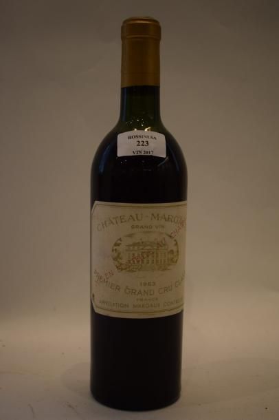 null 1 bouteille CH. MARGAUX, 1° cru Margaux 1963 (MB, eti fanée) 	

