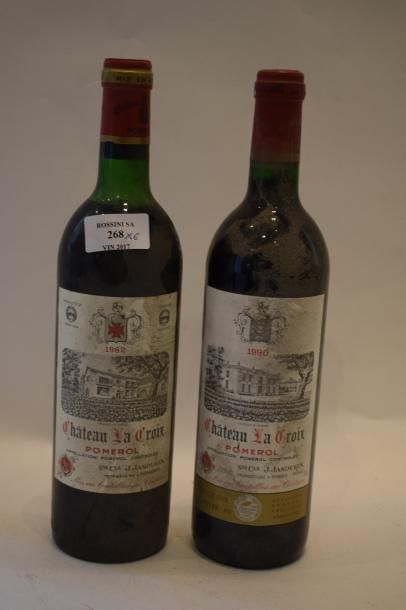 null 6 bouteilles CH. LA CROIX, Pomerol (4 de 1982, ets, TLB, 1 LB, 2 de 1990 es)...